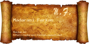 Madarasi Farkas névjegykártya